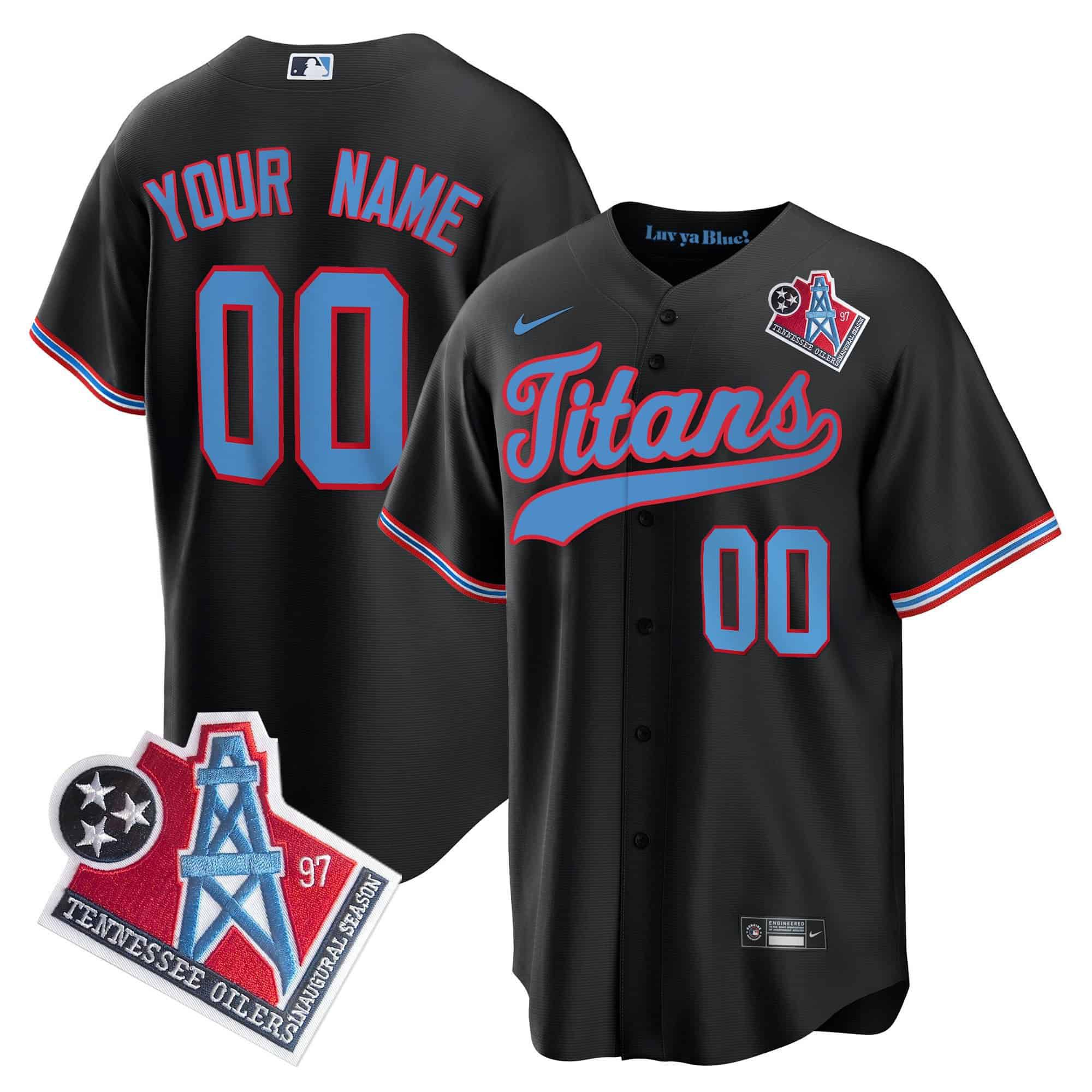 Men Tennessee Titans Black Nike 1997 Throwback Limited Cool Base Custom NFL Jersey